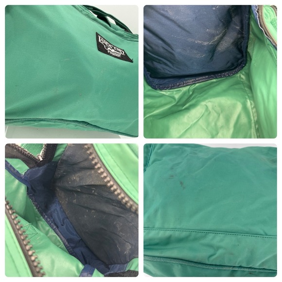 Lands End Summit YKK Duffle Bag-Green/Blue-Travel-Front & Side Zip Pockets - Picture 15 of 16